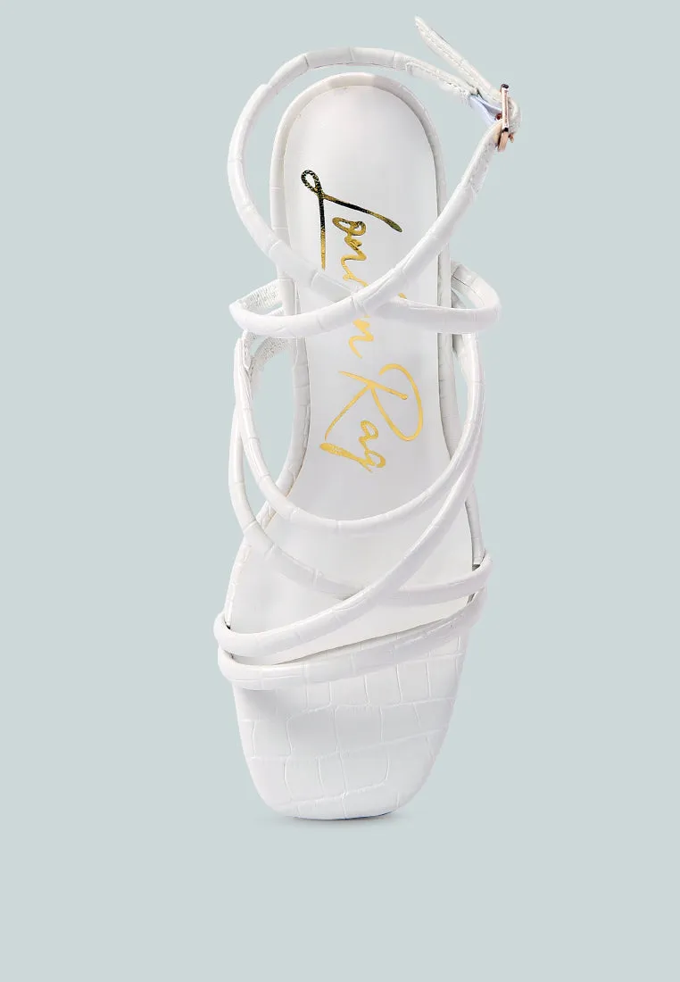 beam tips strappy chunky platform high heel sandals