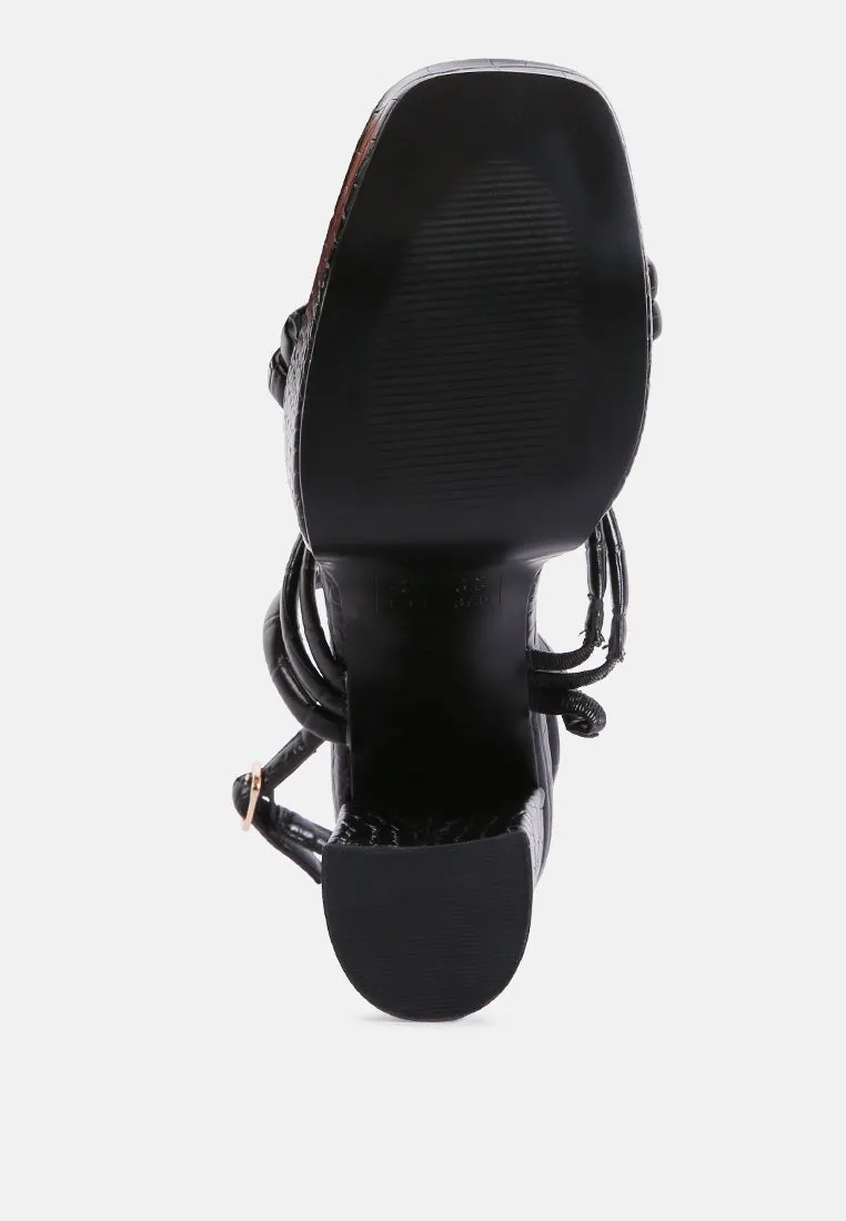 beam tips strappy chunky platform high heel sandals
