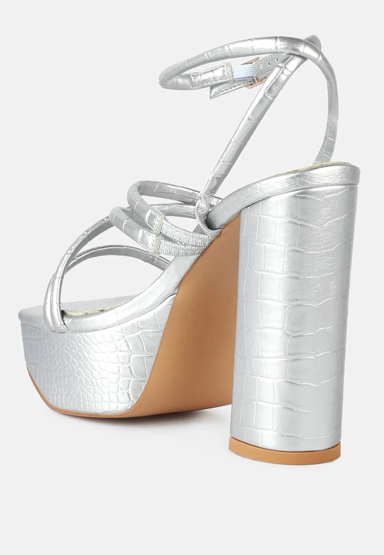 beam tips strappy chunky platform high heel sandals