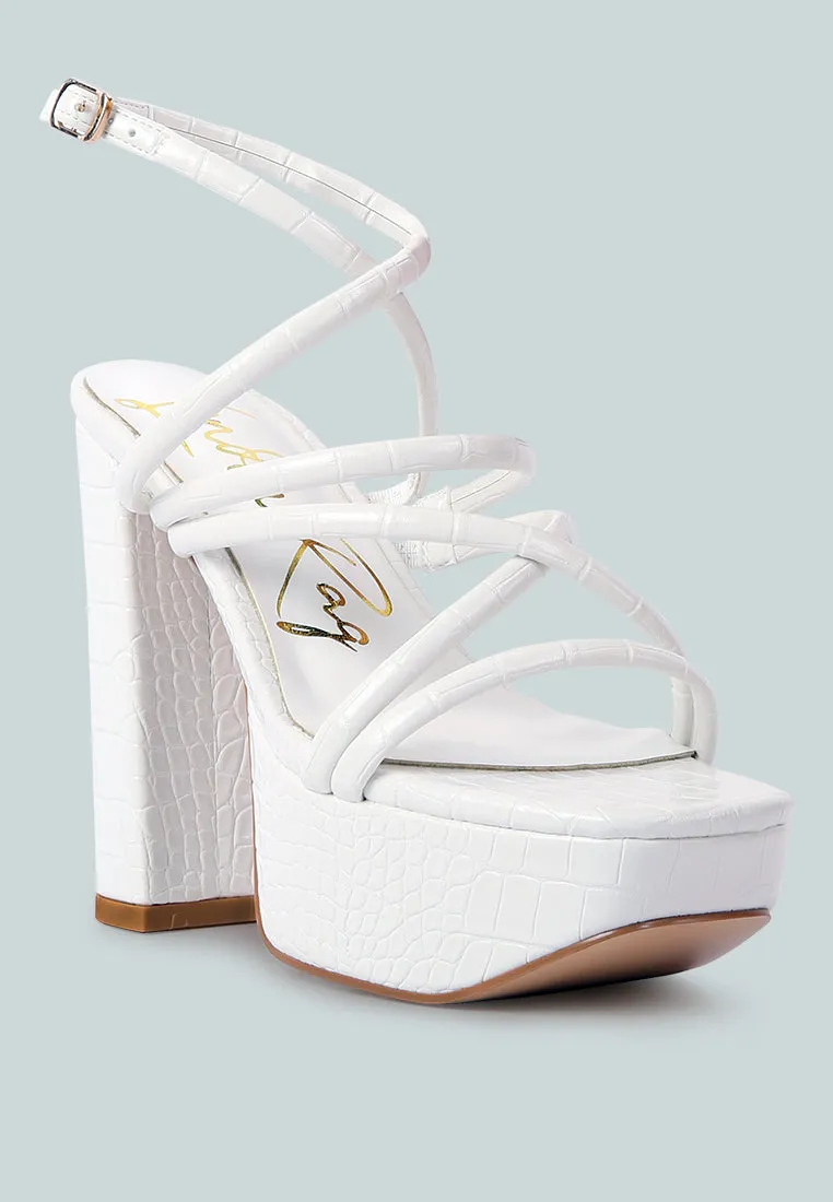 beam tips strappy chunky platform high heel sandals