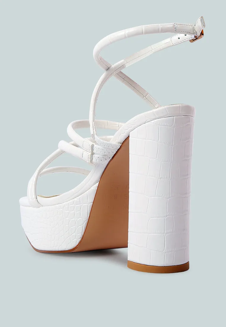 beam tips strappy chunky platform high heel sandals