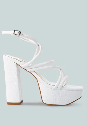 beam tips strappy chunky platform high heel sandals