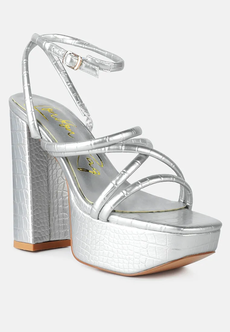 beam tips strappy chunky platform high heel sandals