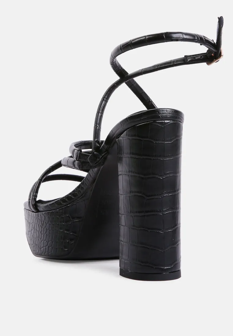 beam tips strappy chunky platform high heel sandals