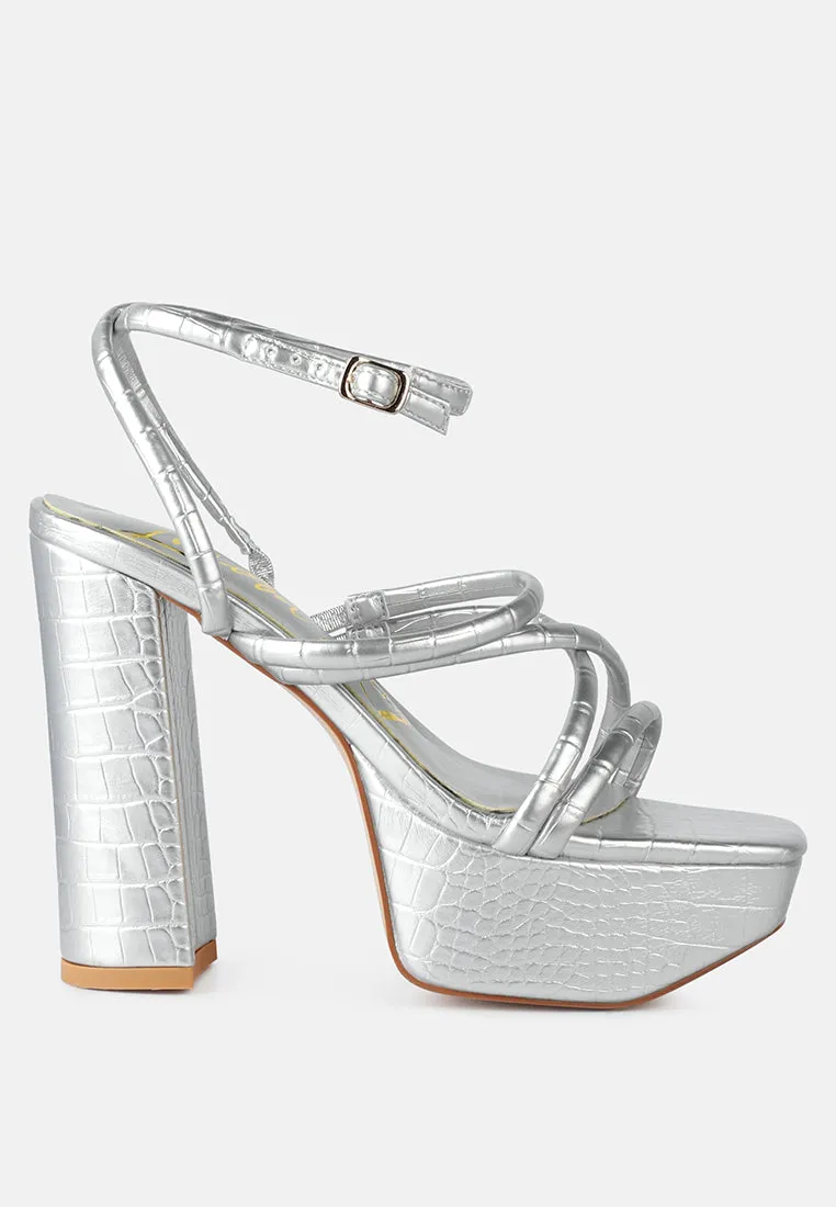 beam tips strappy chunky platform high heel sandals