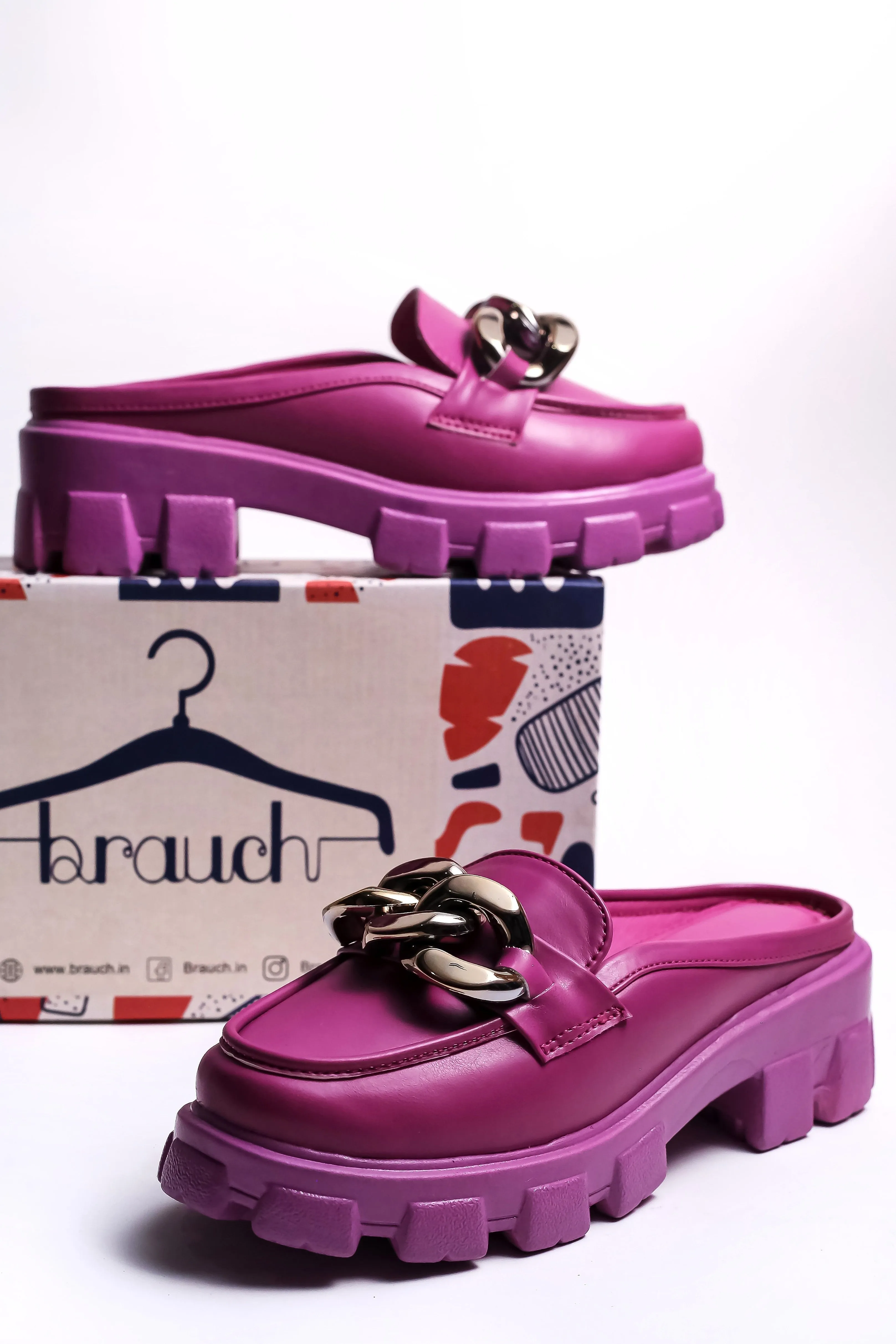 Brauch Pink Embellished Slip-on Loafer Shoe