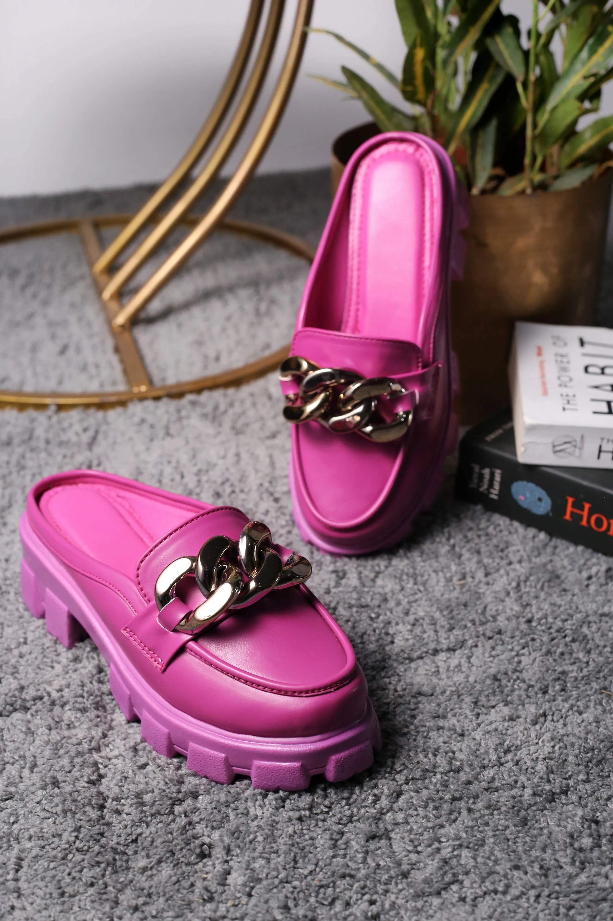 Brauch Pink Embellished Slip-on Loafer Shoe