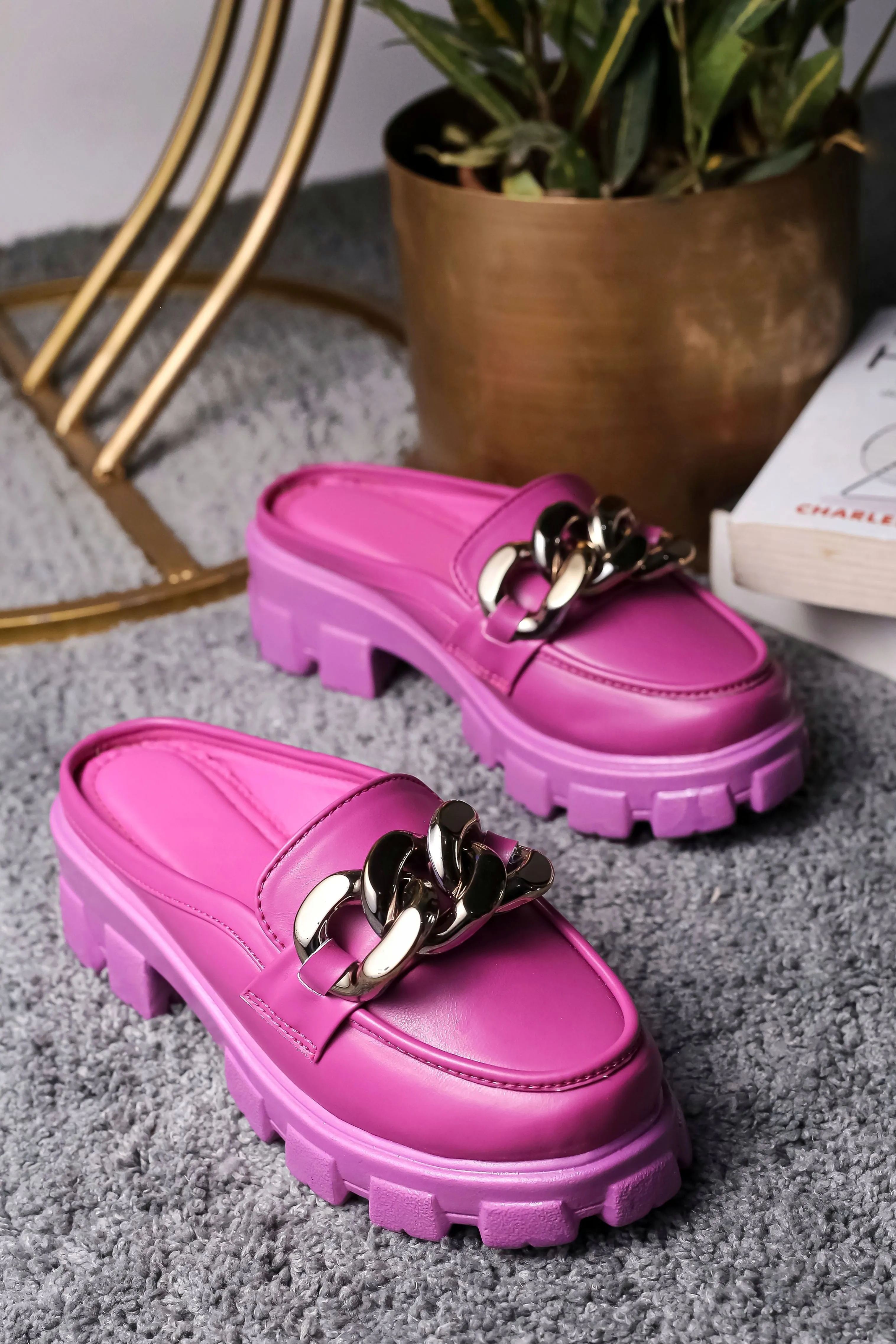 Brauch Pink Embellished Slip-on Loafer Shoe