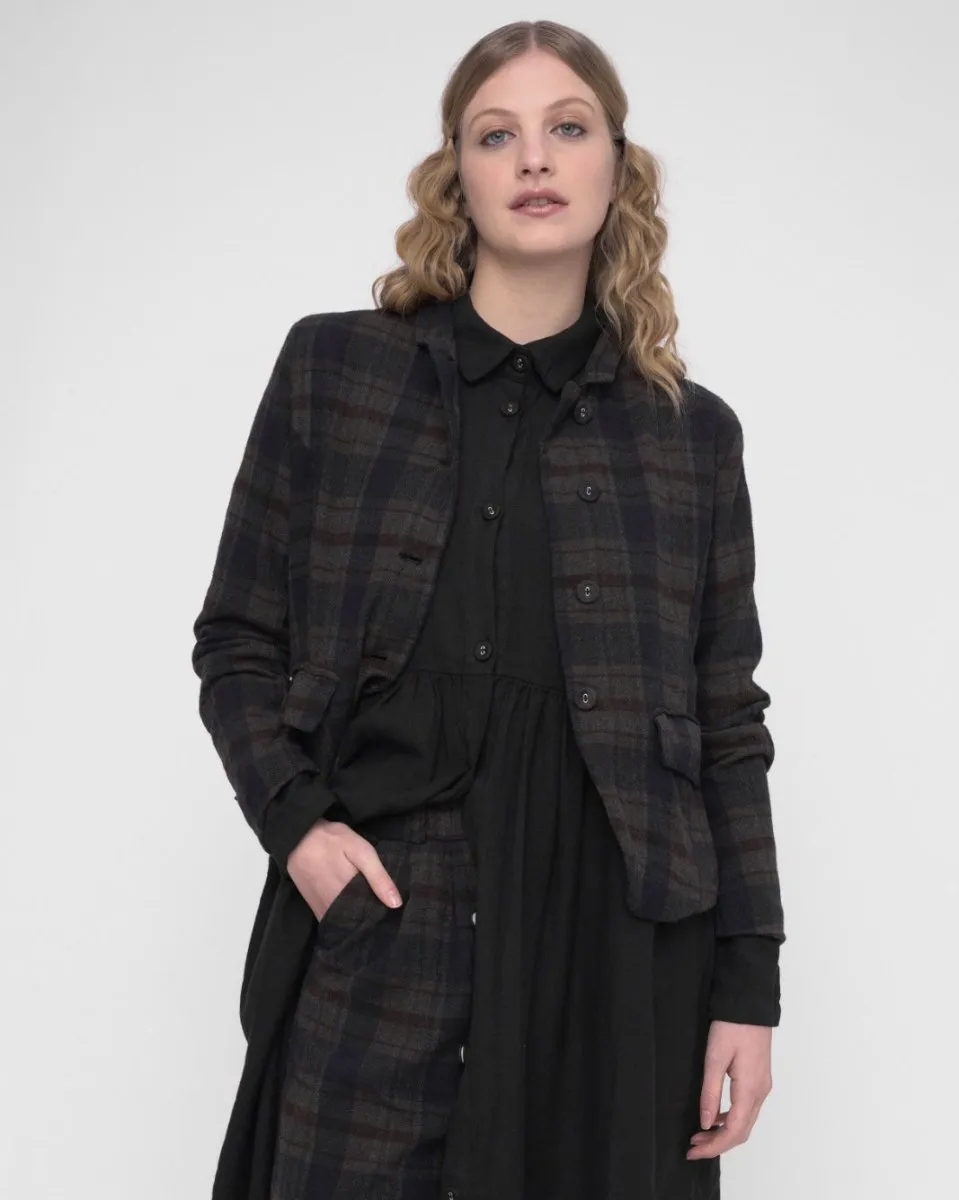 Cotton Plaid Cropped Jacket