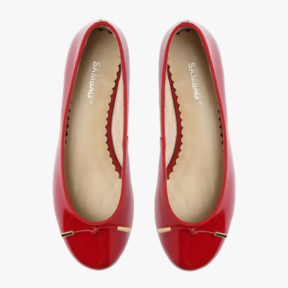 Grace Red Patent Leather Ballet Flat