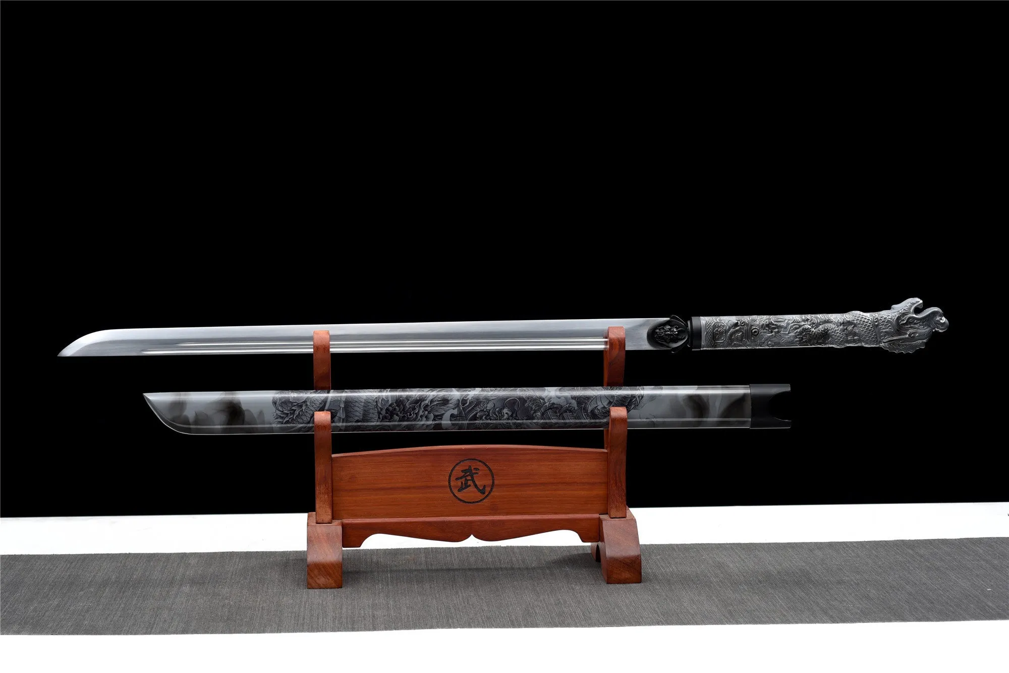 Handmade High manganese steel Chinese Sword With Dragon Head#1356