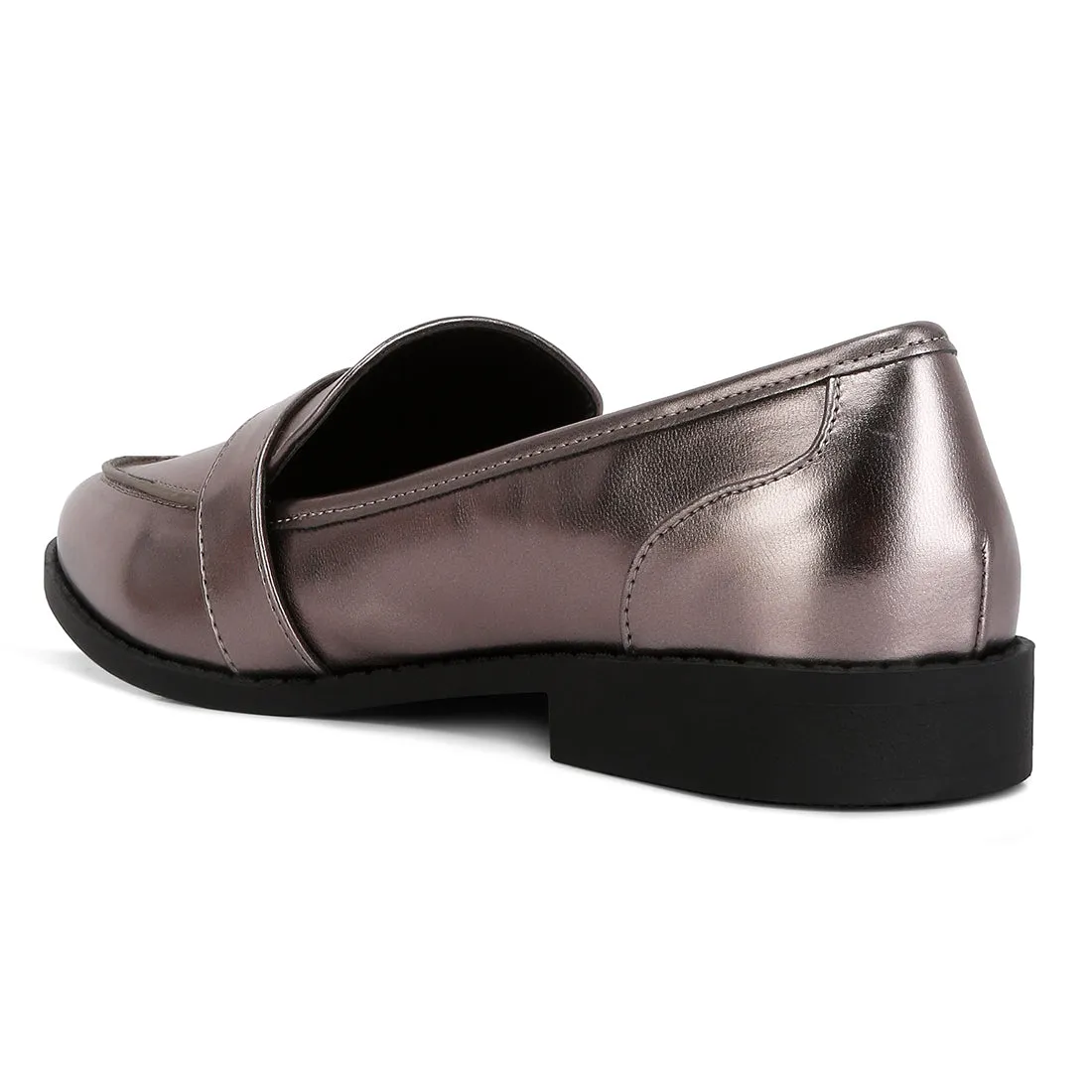 Haruka Metallic PU Loafers