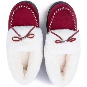 Heated Slippers - Trapper Moc Fuzzy Memory Foam For Warmth