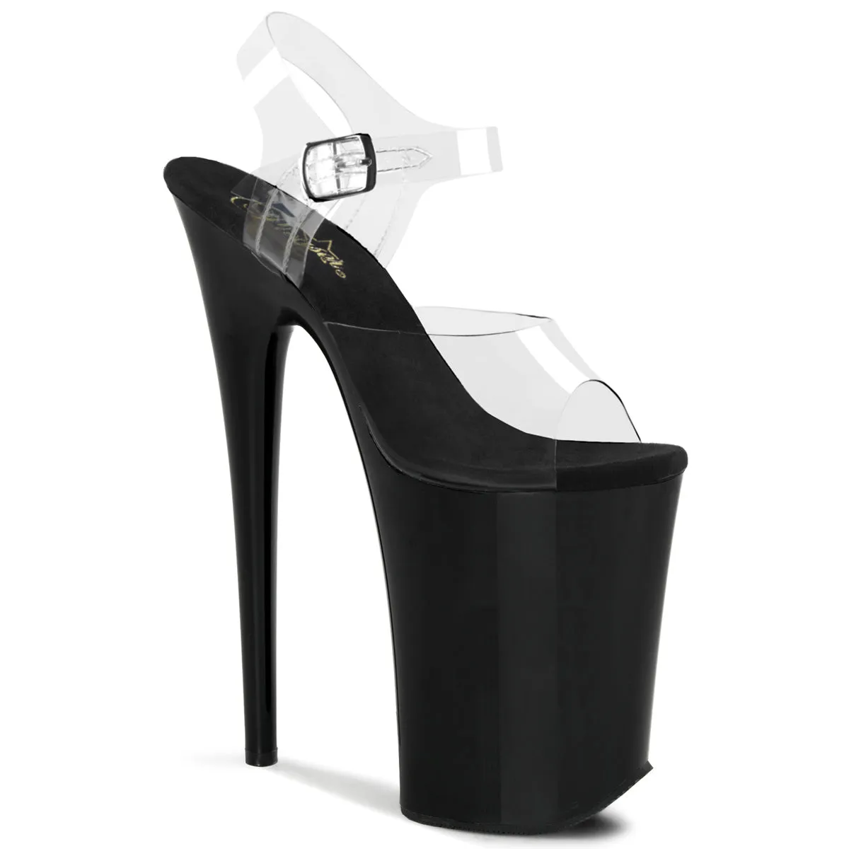 Infinity-908 Clear/Black, 9" Heel