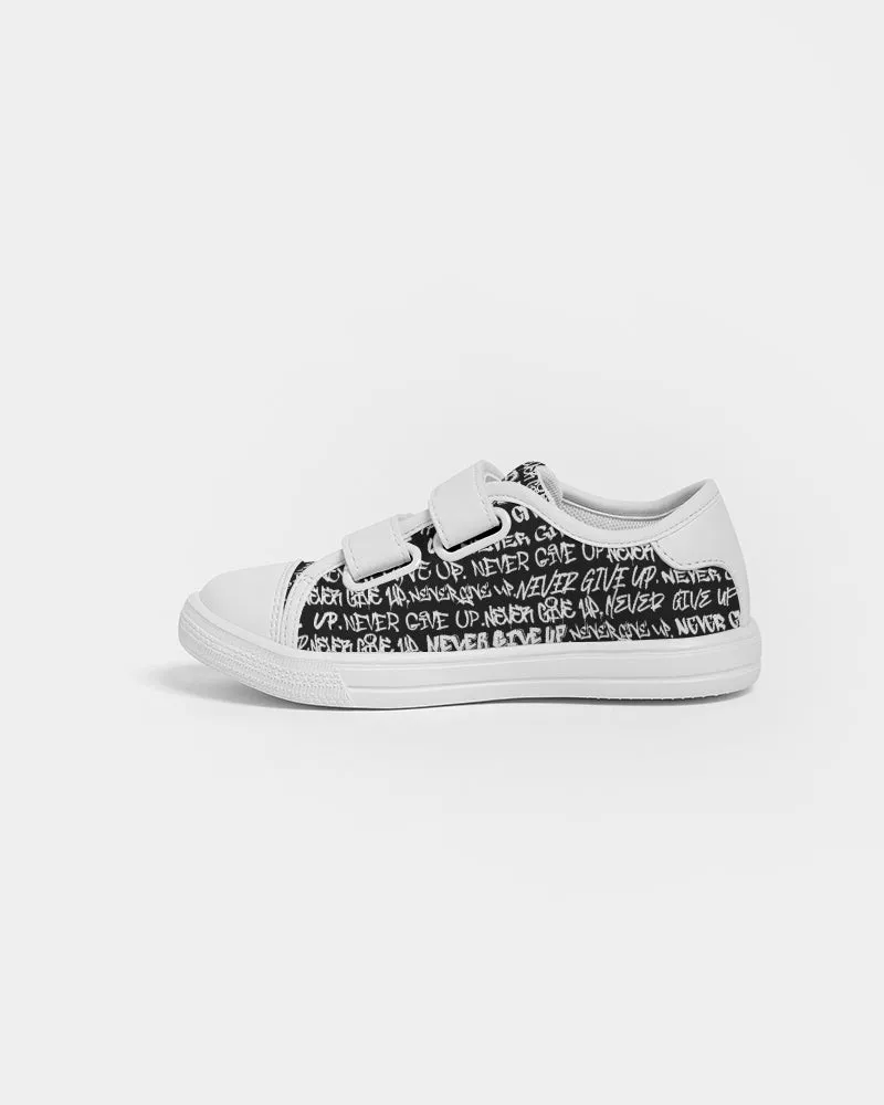 NEVER GIVE UP Empowering Graffiti Kids Velcro Sneaker