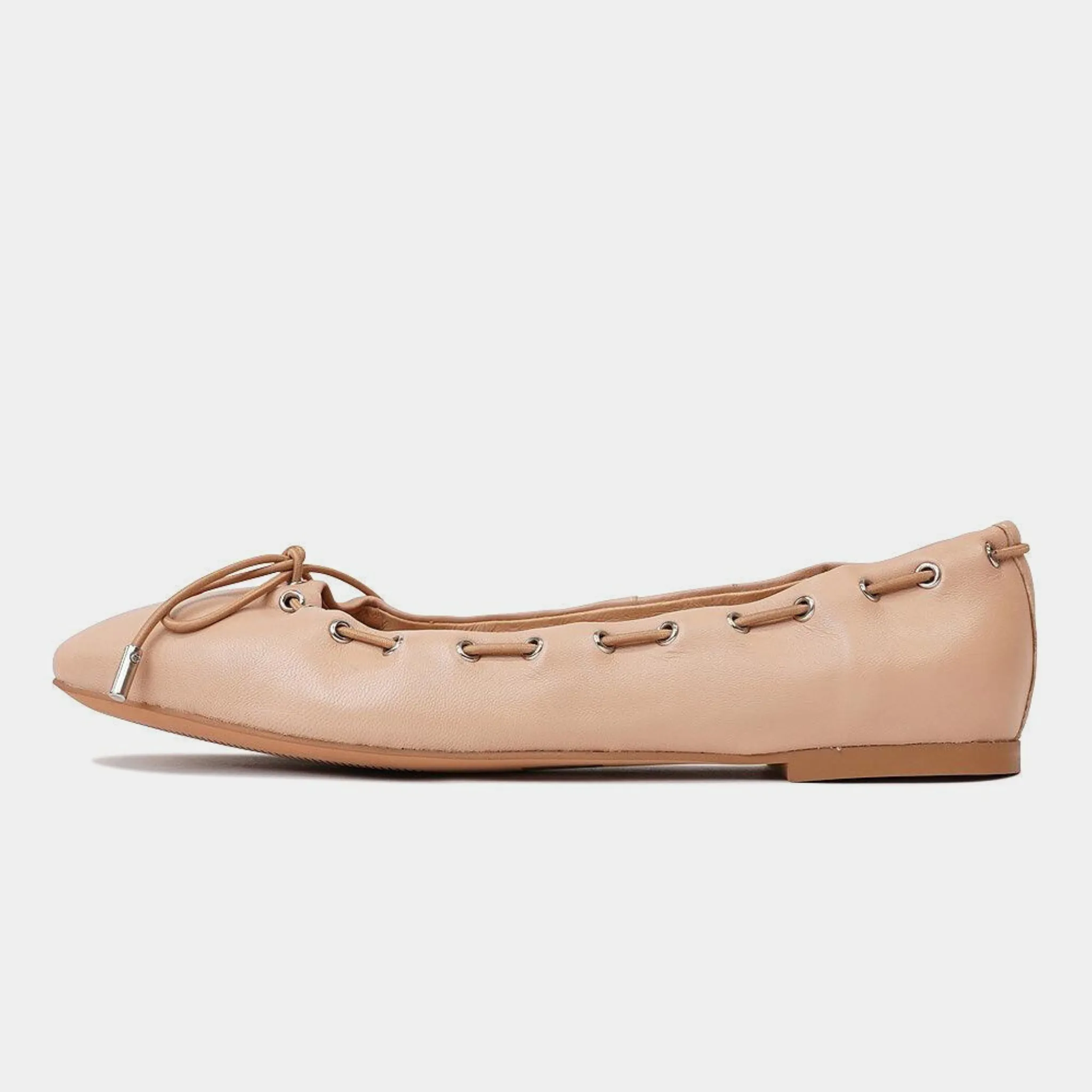 Niseya Nude Leather Ballet Flats