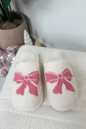 Pink Bow Slippers
