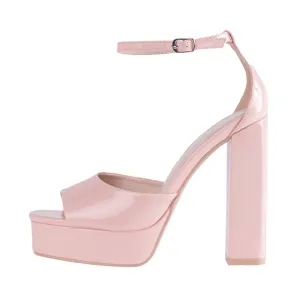 RAID Aasma Platform Heel in Nude Patent