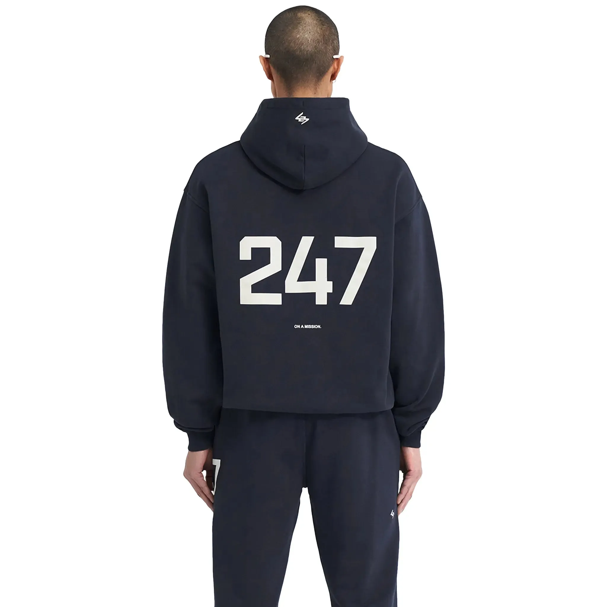Represent 247 Oversized Navy Blue Hoodie