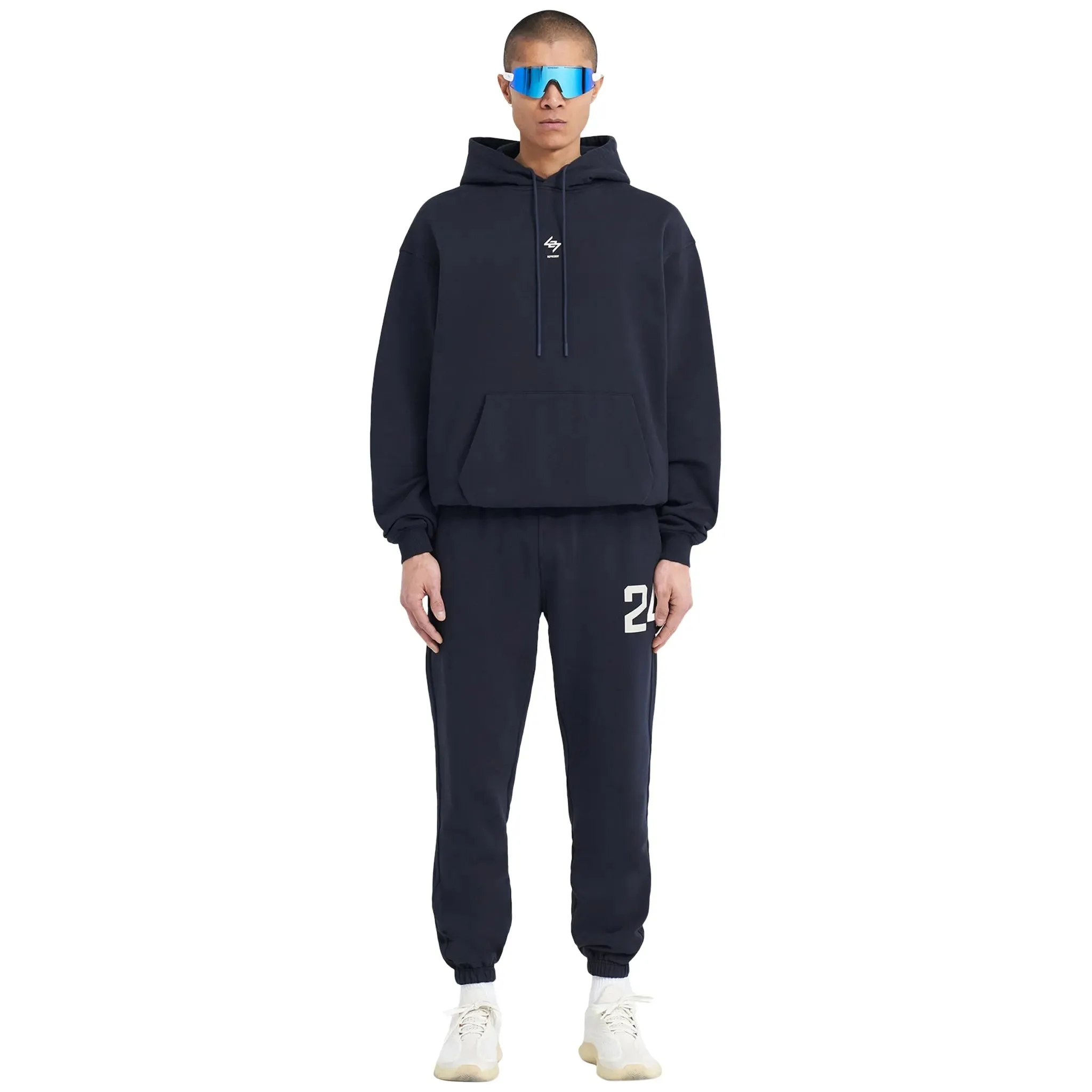 Represent 247 Oversized Navy Blue Hoodie