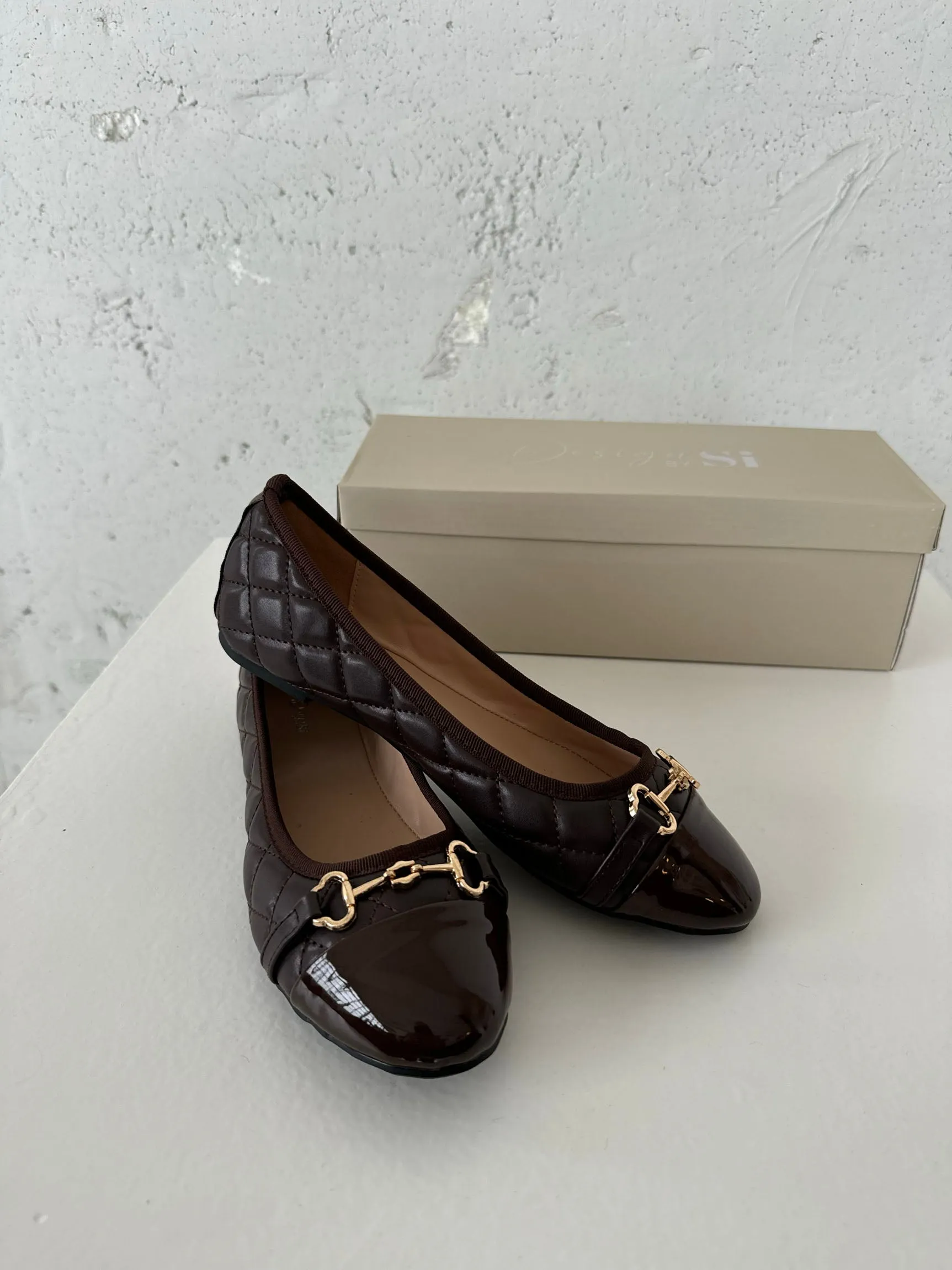 Ronda ballet flats with pattern - Brown