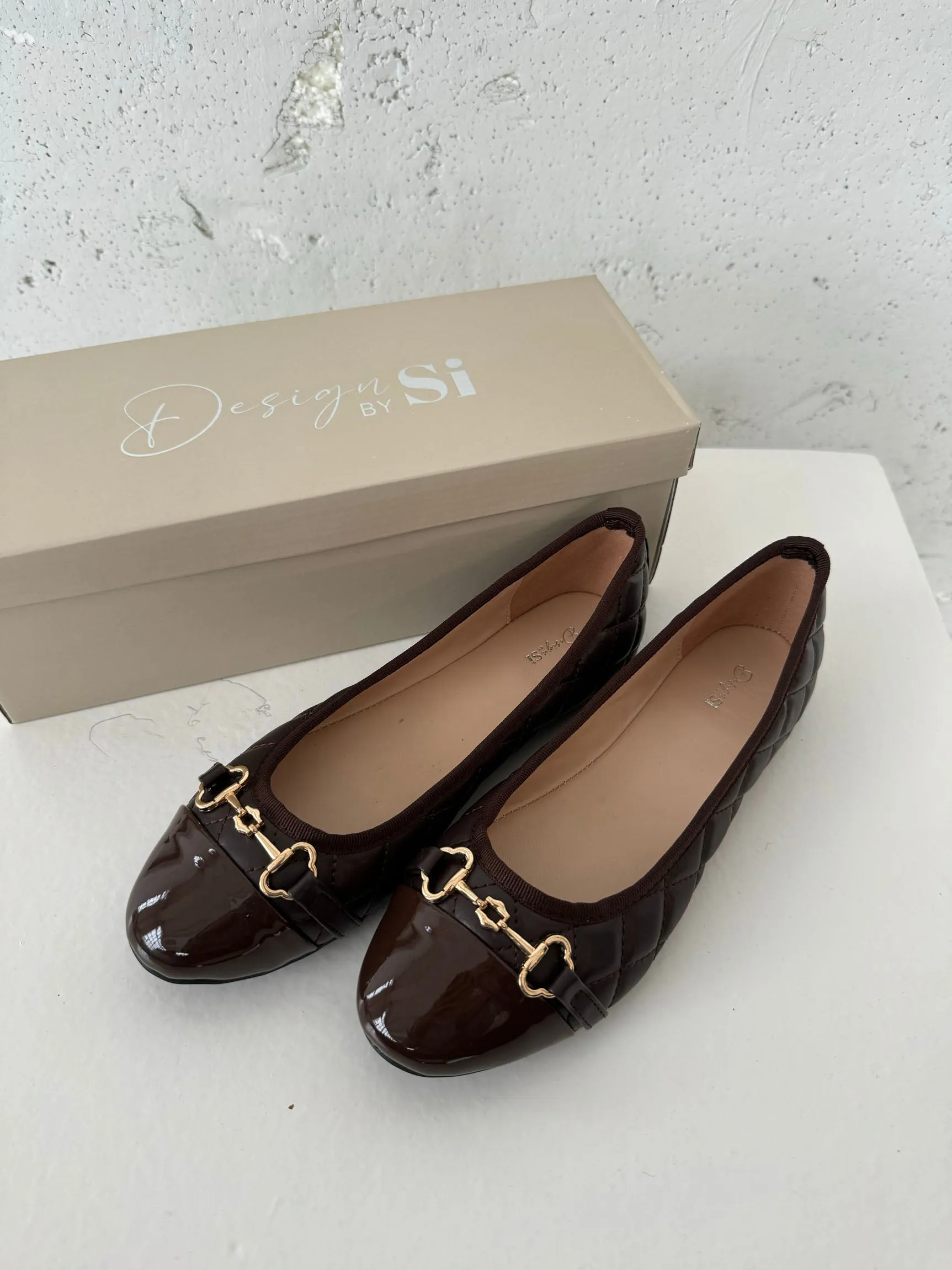 Ronda ballet flats with pattern - Brown
