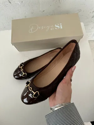 Ronda ballet flats with pattern - Brown