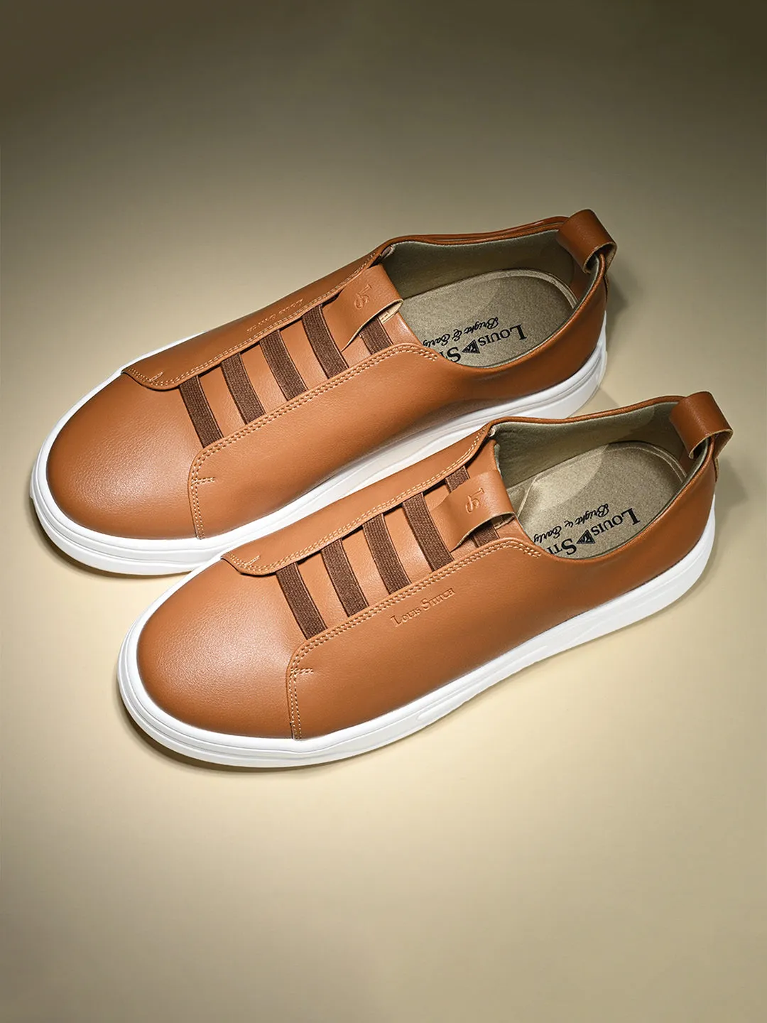 Tan Casual Slip-On Sneakers for Men