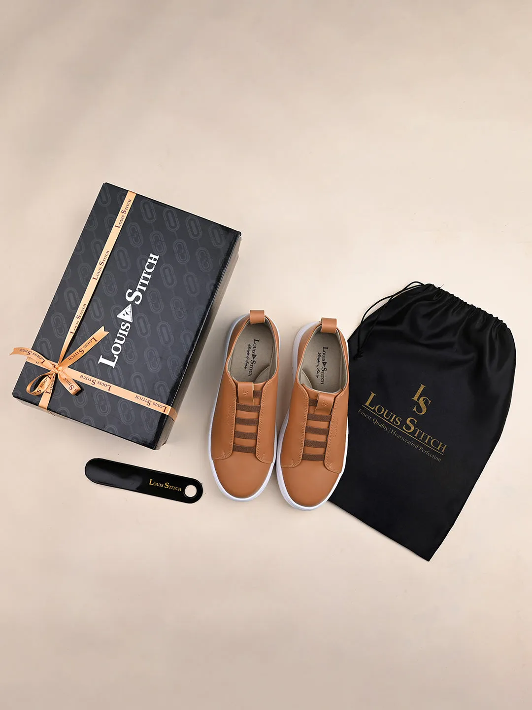 Tan Casual Slip-On Sneakers for Men
