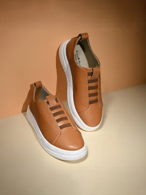 Tan Casual Slip-On Sneakers for Men