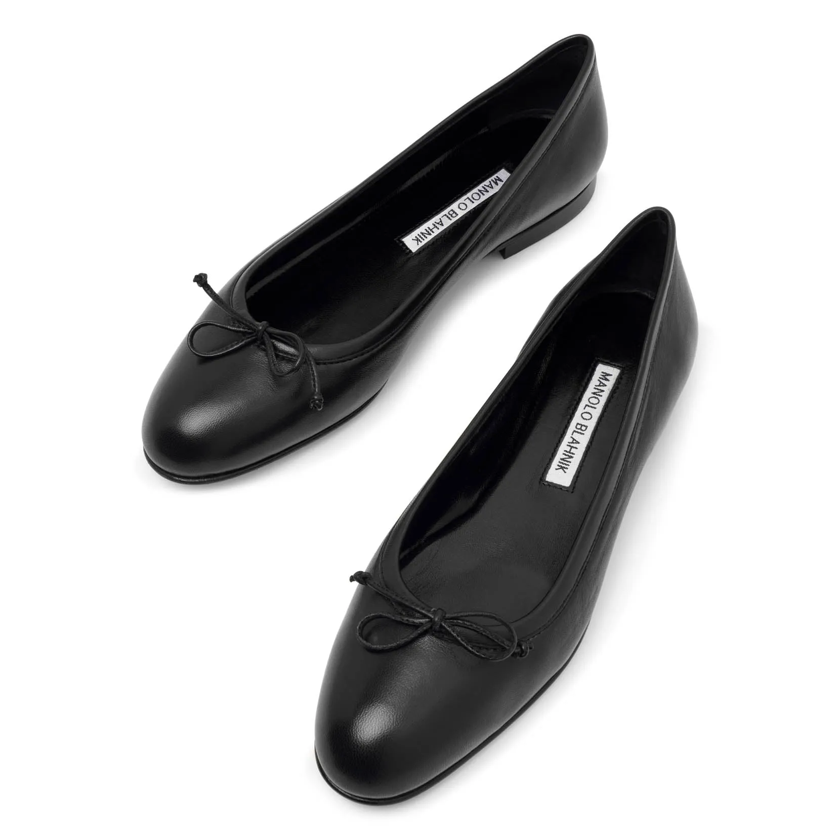 Veralli black leather ballet flats