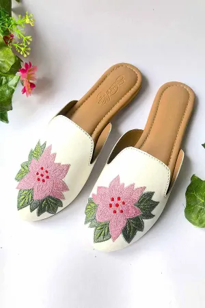 White Cherry Slip On Loafers