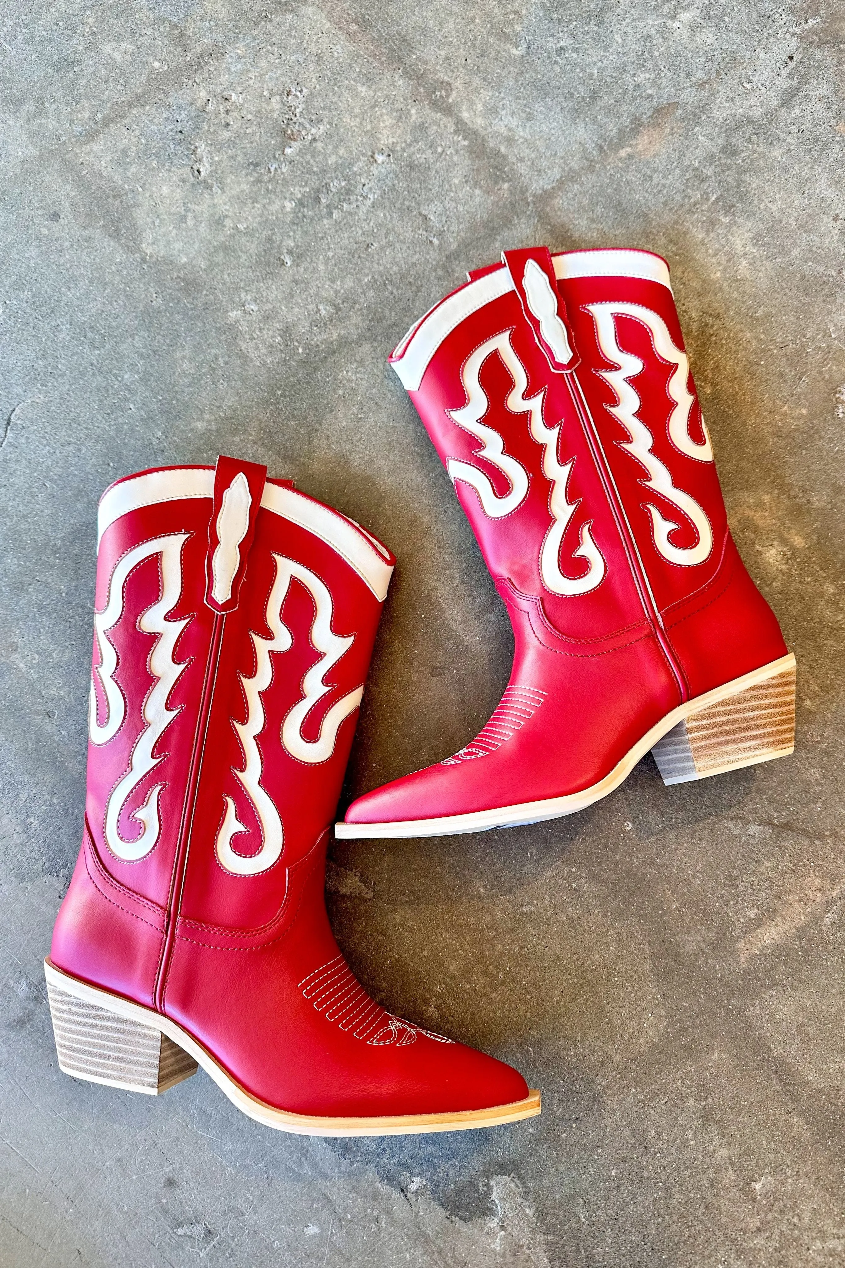 Yaya Dark Red Cowboy Boot